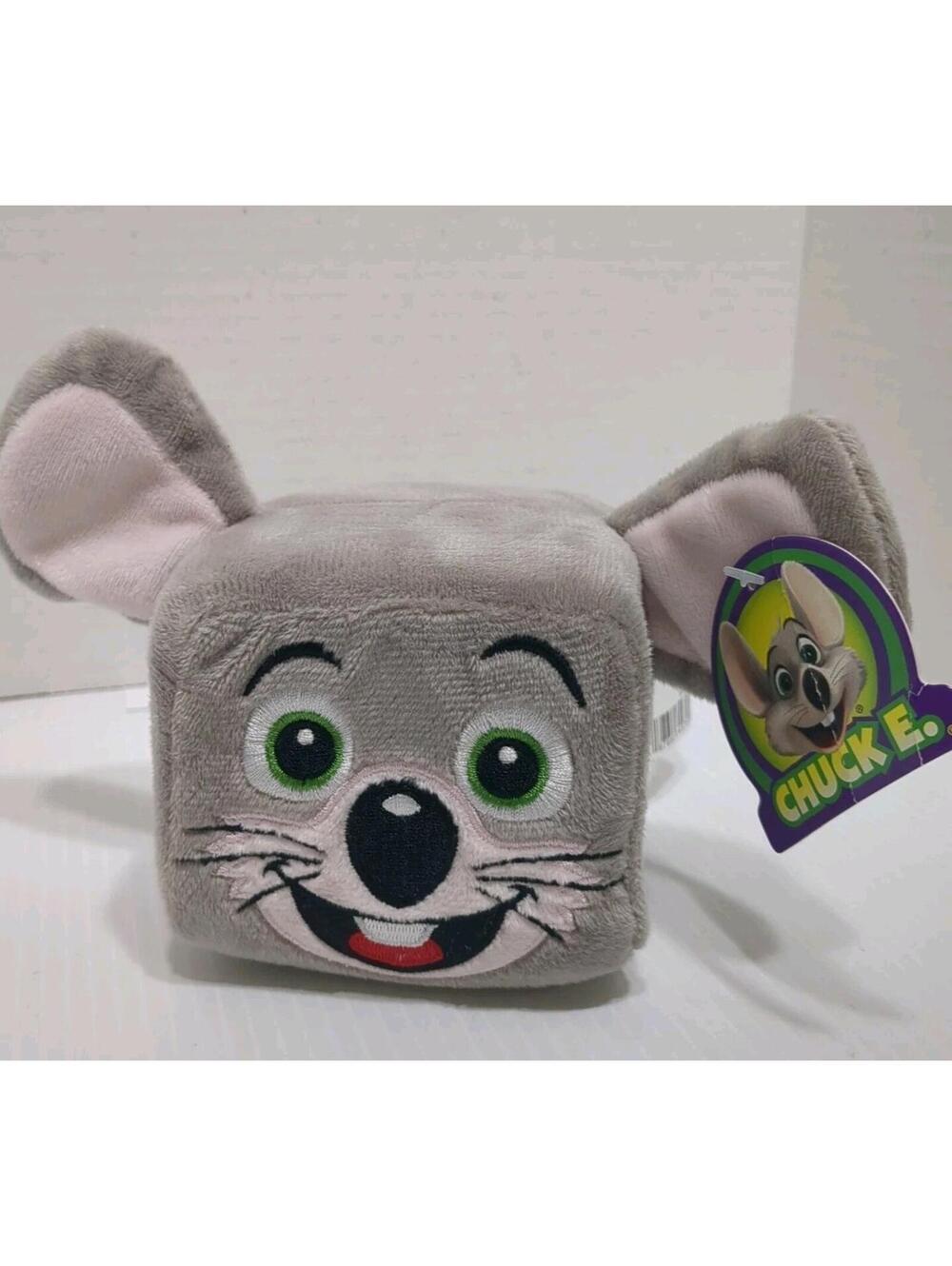Official Chuck E Cheese Square Stackable Plush Cube Mouse Head 2023